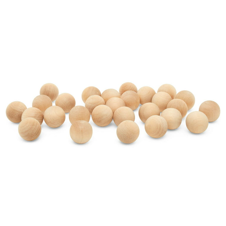 5/8 Inch Small Wood Balls, Pack of 25 Wooden Balls for Crafts and